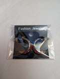 Patriotic Crystal Hoop Earrings