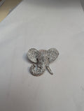 Crystal Elephant Brooch Pin