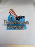 Republican Woman Patriotic High Heel Brooch Pin