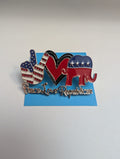 Peace Love Republican Patriotic Brooch Pin