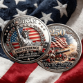 America 250th Anniversary Silver Commemorative Challenge Coin (1776–2026)