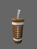 Rhinestone Football 20oz Plastic Tumbler